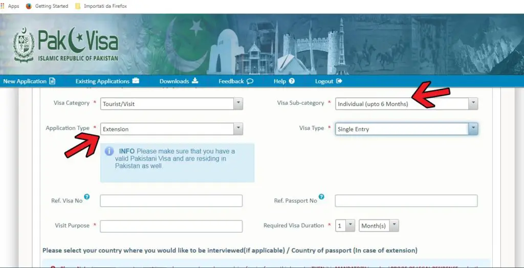 how to extend pakistan visit visa