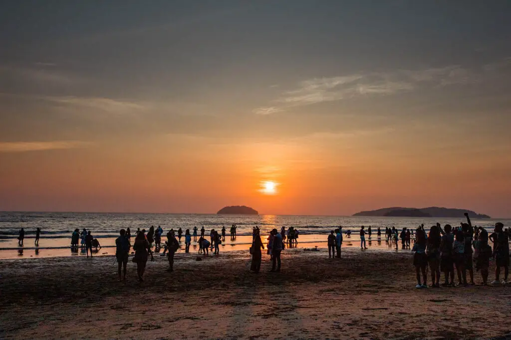 Beautiful sunset at tanjung Aru, an accessible Borneo Beach just outside of Kota Kinabalu city