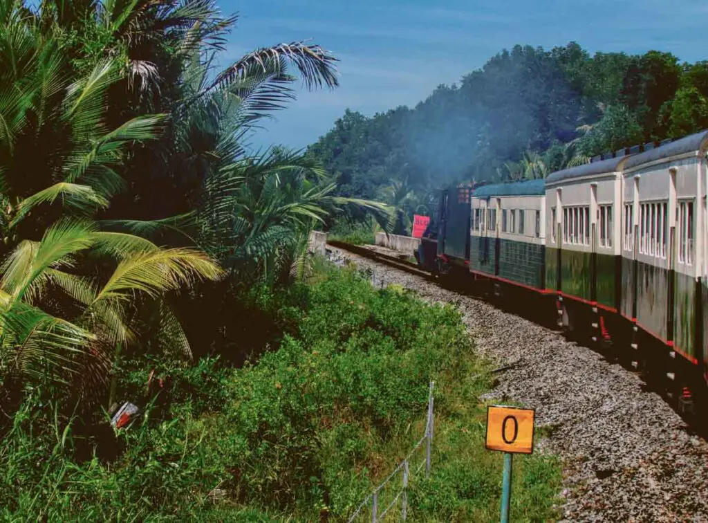 North Borneo railway carriage going in the jungle